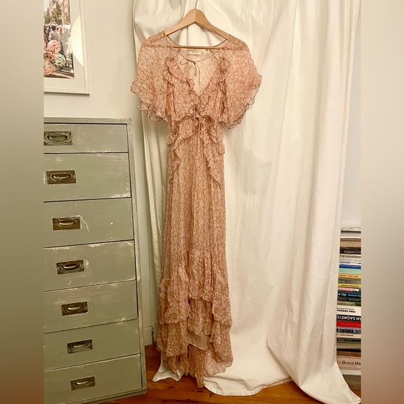 DÔEN Antoinette Dress in Adobe Tea Floral - size Small - 100% Silk maxi Dress - Picture 5 of 7